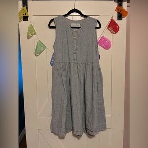 Natural Grey Stripe Mama Sleeveless Dress
